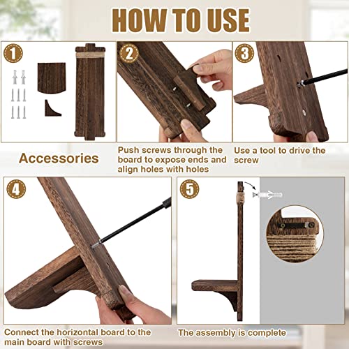 2Pcs Rustic Wall Hanging Candle Sconces- Farmhouse Wall Mounted Wooden Candle Holders For Flower Vase- Handmade Hanging Wall Sconces For Bedroom Living Room Kitchen Bathroom (Brown) #TOP4