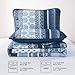 WONGS BEDDING Boho Quilt Set Full Size, Navy Blue Bohemian 3 Pieces Quilt Sets, Lightweight Microfiber Bedspread Coverlet Bedding Set for All Season (78