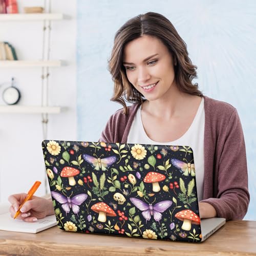 Image of DINKY Laptop Notebook Skin Sticker Cover Decal, 13 13.3 14 15 15.4 15.6 inch Laptop Vinyl Skin Sticker Cover Soft Art Protector Netbook (Mushroom Butterfly)
