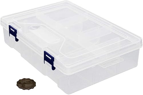 Vista 37 de Bettomshin Caja de almacenamiento de componentes de PP de 6.69 x 3.94 x 0.91 pulgadas, organizador de plástico, contenedor ajustable, 15 rejillas