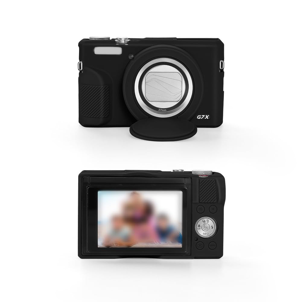 Funda de silicona para cámara Powershot G7 X para Mark III, funda protectora delgada con cubierta de lente, para diseño suave al tacto, antiarañazos, compatible con G7X III (rosa)