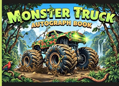 Monster Truck Autograph Book For Boys: Collect Signatures, Autographs, and Photos of Monster Truck Drivers – 100 Pages, Small and Portable for Adventures at Shows, Events, and Parties!