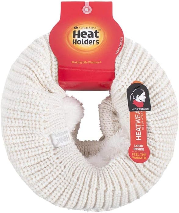 HEAT HOLDERS - Ladies Thick Winter Fleece Lined Large Chunky Knitted Neck Warmer