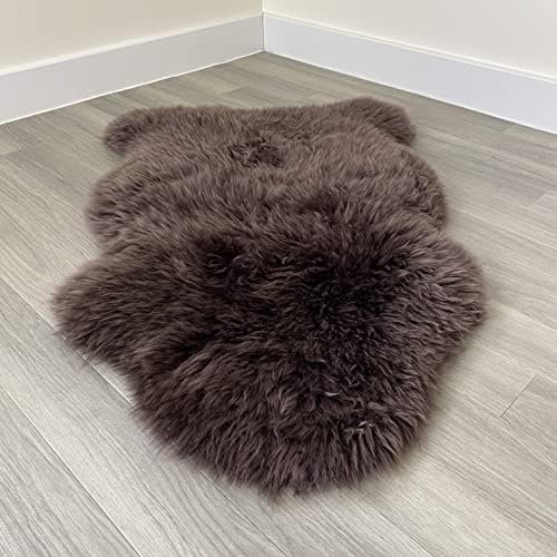 Genuine Colourful Sheepskin Rug | Extra Thick Large Sheepskin Rugs (Natural, Single 95x60cm)