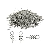 200pcs Lure Screw Spring Twist Lock Fishing Hook Centering Pin, Secure Soft Lure Bait Worm Crank, Swim Bait Keeper Springs for Fishing Hooks