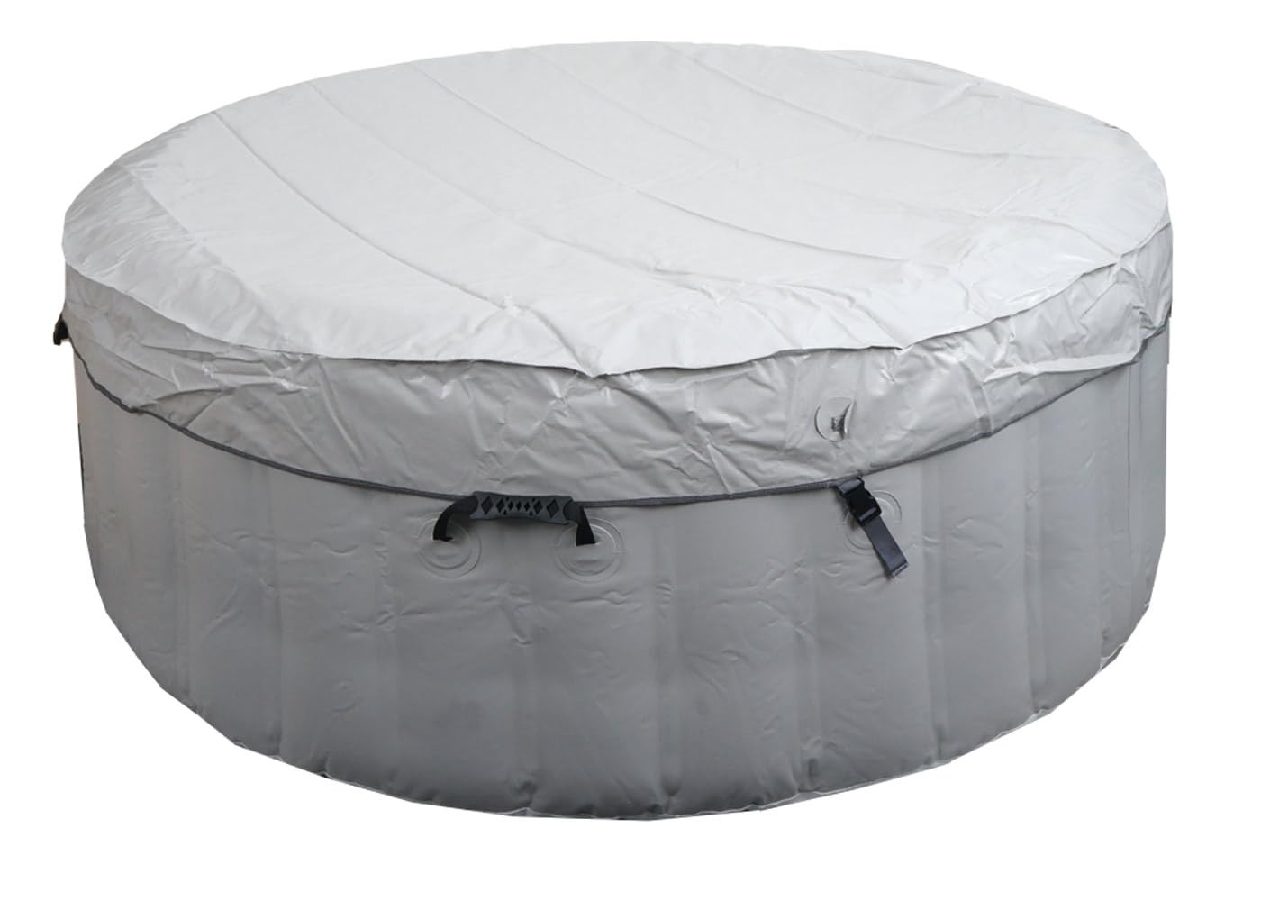 Mendler Whirlpool HWC-N97, Ersatz-Pool 4 Personen, In-/Outdoor aufblasbar PVC laminiert, rund Ø180cm - grau-weiß