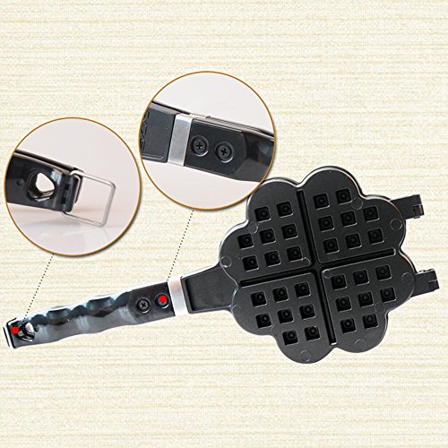 TAMUME Stovetop Waffeleisen für Herzwaffeln Gussaluminium Waffeleisen Belgische Herz Waffel Hersteller -4 Herz-geformt… – Bild 5