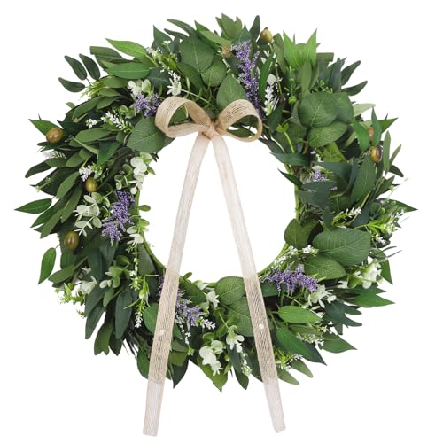 Ovveroche 22Inch Summer Eucalyptus Wreath for Front Door