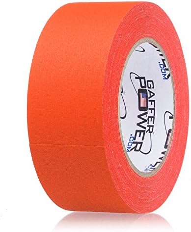 Real Professional Grade Gaffer Tape by Gaffer Power - Made in The USA - Orange Fluorescent 2 in X 30 Yds Floor Markings & Social DISTANCING Lines. Heavy Duty Gaffers Tape - Non-Reflective