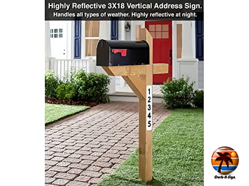 Curb N Sign Mailbox Numbers Plaques - Made Of Premium Reflective Silk-Screened Aluminum - Super Reflective Mailbox Numbers For Outside – Pack Of 2 Customized Mailbox Number Plaque - Pre-Drilled (Green) #TOP4