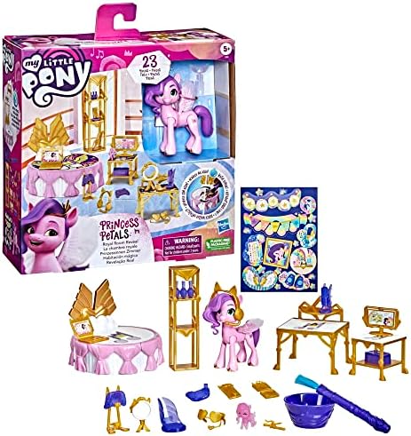 My Little Pony: A New Generation Royal Room Reveal Princess Pipp Petals - 7.5 cm Pink Pony, Water-Reveal Accessories, Toy for Kids Ages 5 and Up