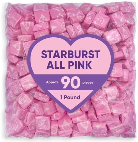 Starburst All Pink - 1 Pound Of Pink Starburst Candy Bulk - Pink Candy For Candy Buffet - Strawberry Candy