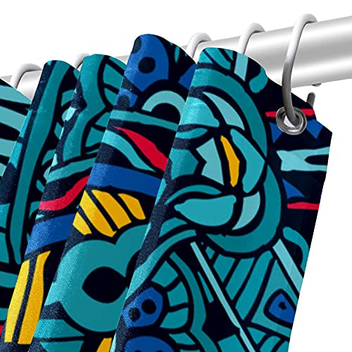 Rideau de douche vintage ethnique bohémien abstrait imperméable 183x183cm - 6
