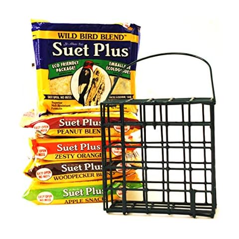 Suet Feeder and Suet Cakes for Wild Birds | 5 Flavors of Suet Cakes for Wild Birds | 11 Ounces Each Cover