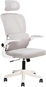 Cadeira De Escritório Ergonômica Giratória com Apoio de Braços 150kg 3D Plus (Branca)