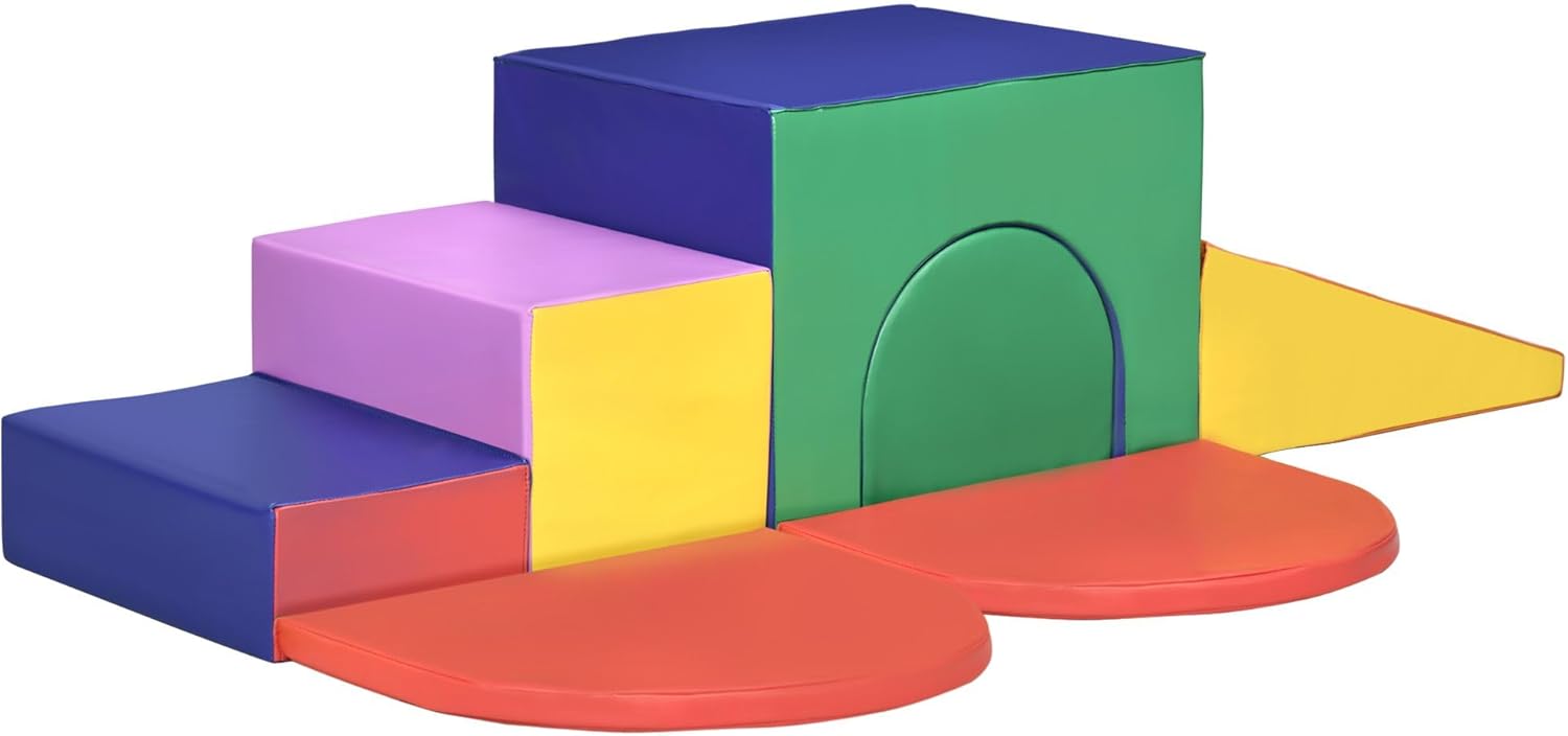 7-Piece Durable Soft Play Climbing Arena Multicolor Easyclean Finish Non-Toxic Safety Features Creative Interactive Build