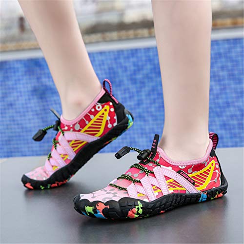 Image of UBFEN Water Shoes for Kids Boys Girls Aqua Socks Barefoot Beach Sports Swim Pool Quick Dry Lightweight Toddler Little Big Kid | Lightweight, Barefoot-style, Perfect for Water parks, Beach, Pool, Kayak, Creek Hiking, Camping, Toddler, Little Kid, Big Kid