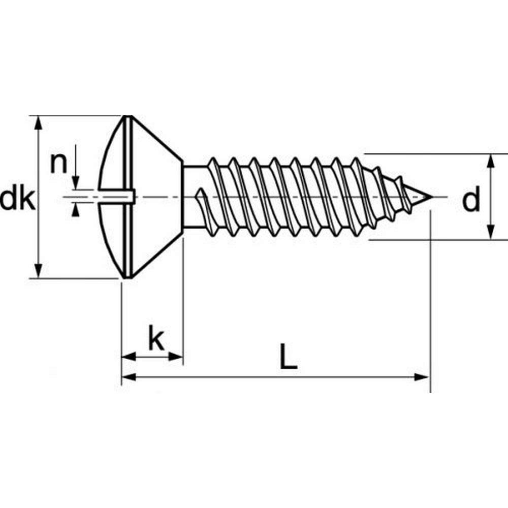 100pz Viti Per Legno Testa Svasata Piana - ? Mm.5x70 Ferro Ottonato Fe - Foto 8