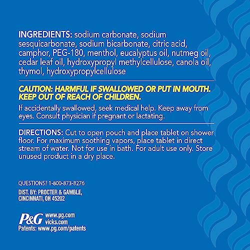 Vicks, VapoShower Plus, Shower Steamers, Eucalyptus Shower Steamer & Menthol Scent, Clean Dissolving Vapor Shower Tablets, Aromatherapy Shower Steamer & Shower Bombs, 12 count by Vicks - Image 7