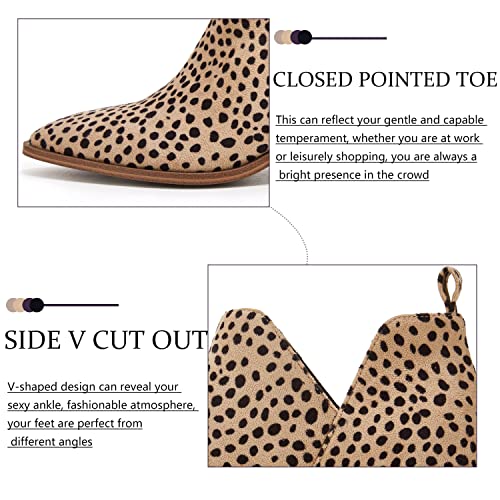 Laicigo Womens Western Cutout Booties Ankle Boots Chunky Low Heel Almond Toe Stacked Zip Boots #TOP3