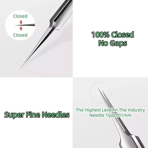 Miniatura 3 de Kit de pinzas para eliminar puntos negros, pinzas ultrafinas, extractor de manchas de puntos negros, aguja de acné, limpiador facial, herramienta