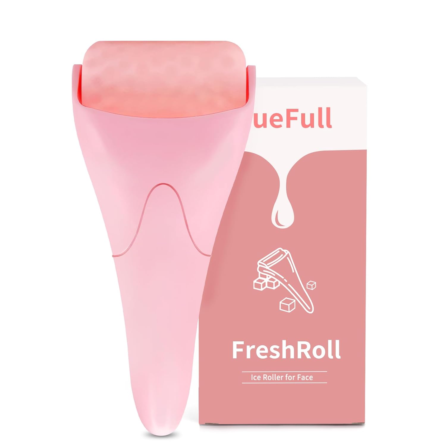 huefull Ice Roller for Face, Skin Care Set ，Spa ,Skin Care Wrinkle Remover for Face Massager Roller & Self Care Gifts for Woman (Pink)