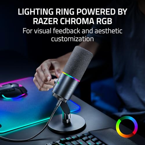 Razer Seiren V3 Pro Microphone — Dynamic USB Type C & XLR Streaming Mic, 32-bit Float Support, Built-in Audio DSP, AI Noise Removal, Shock Absorber & Pop Filter, Chroma RGB Lighting Ring — Black by Razer - Image 7