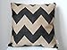 Decorbox Cotton Linen Square Throw Pillow Case Decorative Cushion Cover Pillowcase Black Zig Zag Chevron Fade Zigzag Stripes Wave 18 