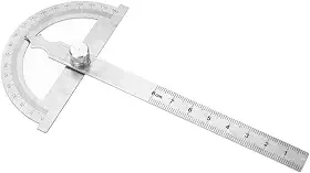 Generic Goniômetro localizador de ângulo de aço inoxidável com porca de bloqueio e régua 0-180° 0-15 cm para medição precisa em 3 tamanhos (80 x 120 mm)