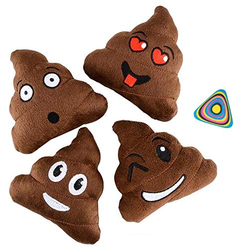 AMSUM Emoji Poop Pillow 5' Plush Assorted- 12 Pack - Party Favors, Goody Bags, Prizes, Gag Gifts