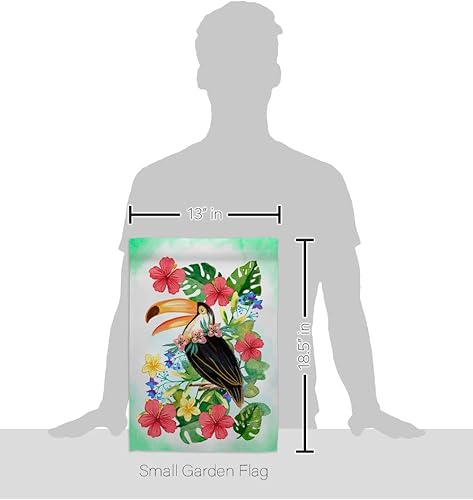 Miniatura 2 de Juego de bandera de jardín de tucán tropical, colgador de pared, costero, océano, playa, conchas marinas, piña, decoración de casa, pancarta, regalo