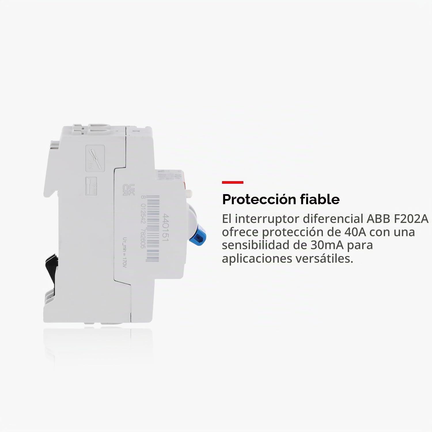 Abb F202A-40 / 0,03 interruptor de circuito de corriente residual, 4 polos