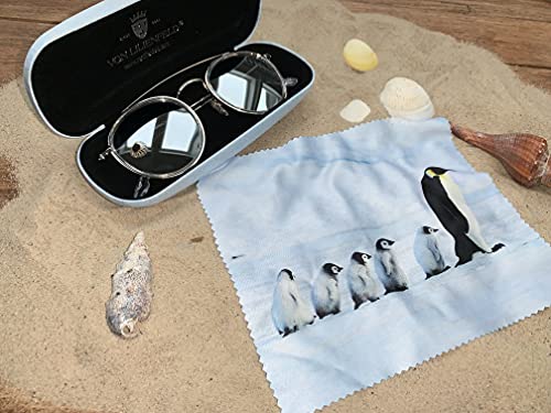 VON LILIENFELD Brillenetui Pinguïns Brillenkoker Stabiele Reinigingsdoek Glasses Case Box - Image 6