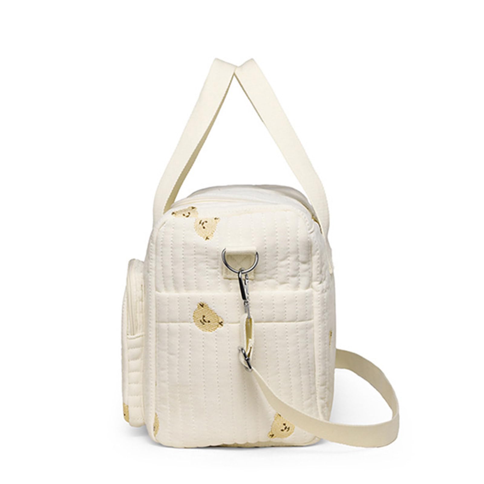 Bolsa de almacenamiento con patrón bordado para pañales para mamá, bolsa cruzada con múltiples compartimentos, gran capacidad de transporte