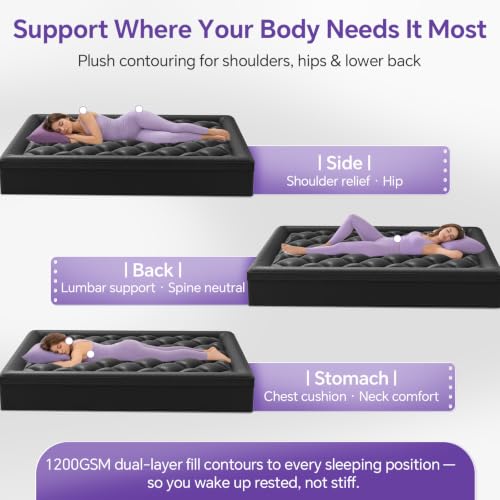 Image of ChiXpace Queen Mattress Topper, Viscose Derived from Bamboo, Pillow Top | Cushioned Support, Breathable Mesh Sides, Memory Foam Blend Fill, Softens Firm Beds, Refreshes Old Beds, Guest Rooms, Rentals