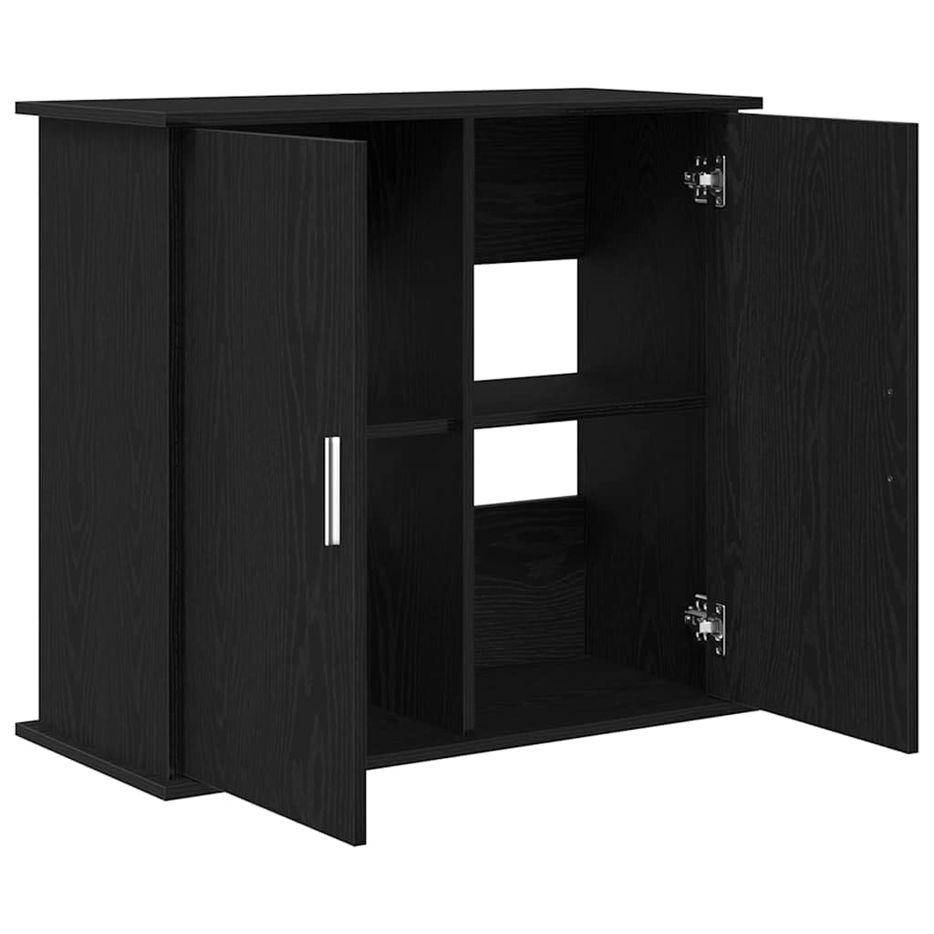 vidaXL Support d'aquarium Chêne Noir 81x36x73 cm Bois d'ingénierie