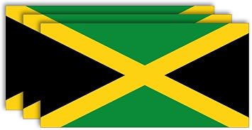 Jamaica Flag Sticker 3 Pack by DCM Solutions 10" W x 5" H