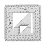 Gitter-Winkelmesser Koordinatenskala für topografische Kartennavigation, transparentes Kunststoff-Landvermessungslineal, Kartenleseinstrument für Outdoor-Erkundung