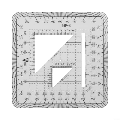 Grille rapporteur échelle de coordonnées pour la navigation de cartes topographiques, règle d'arpentage en plastique transparent, instrument de lecture de carte pour exploration en plein air
