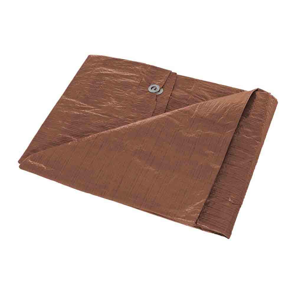 (6 Feet x 8 Feet) Waterproof Lightweight Brown Multipurpose Poly Tarp - Woven Polyethylene