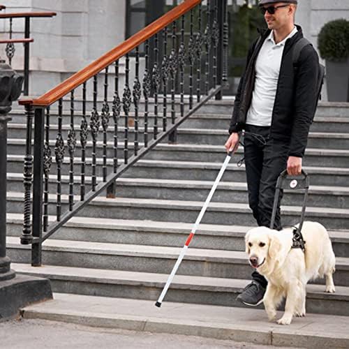 Portable Blind Cane, Foldable Cane Collapsible Reflective White Red Walking Stick for Blind Visual Impaired