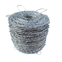 Sandbaggy Barb Wire Roll 1320 ft - 12.5 Gauge 2.5 mm - High Tensile, 2 Point, Double Strand Twisted Fencing Wire - Class 1 Galvanized Steel 2