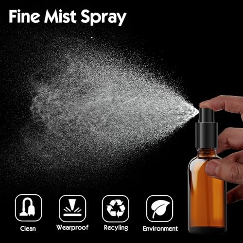 Amentalove Flacons en Verre Ambre Vide, 4PCS 100ML Flacon Pulvérisateur en Verre, Ambré Bouteille Spray Glass, Flacon Vaporisateur Vide avec Seringue et Entonnoir pour Huiles Essentielles, Parfums – vue 4