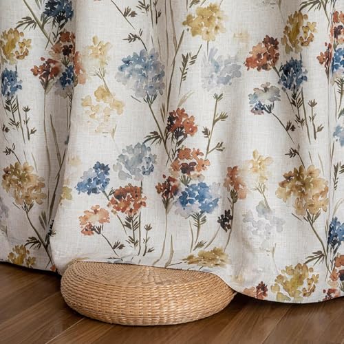 Image of Roseate True White Out Curtains (9 Feet /Set of 1) Printed 80% Room Darkening Curtain for Bedroom, Living Room (Ivory /Willow / 116x275 cm)