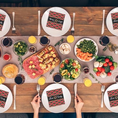 100 Pcs Derby Napkins Disposable Horse Racing Cocktail Napkins Horseshoe Beverage Luncheon Dinner Supplies for Horse Race Run for the Roses Derby Day Party Supplies Decorations - Image 7