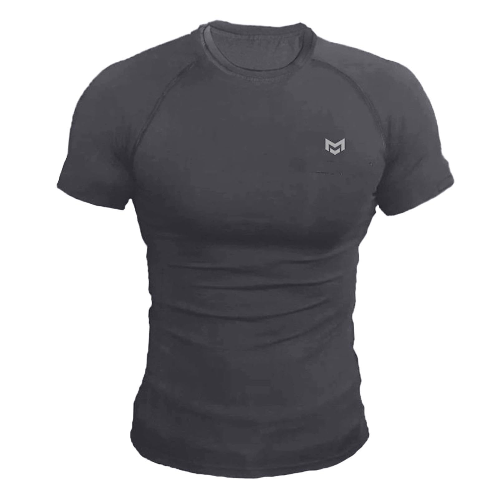 T-Shirt Homme Sport Fluo Rose Rouge Blanc Maillot Foot Manches Courtes Compression Musculation Grande Taille