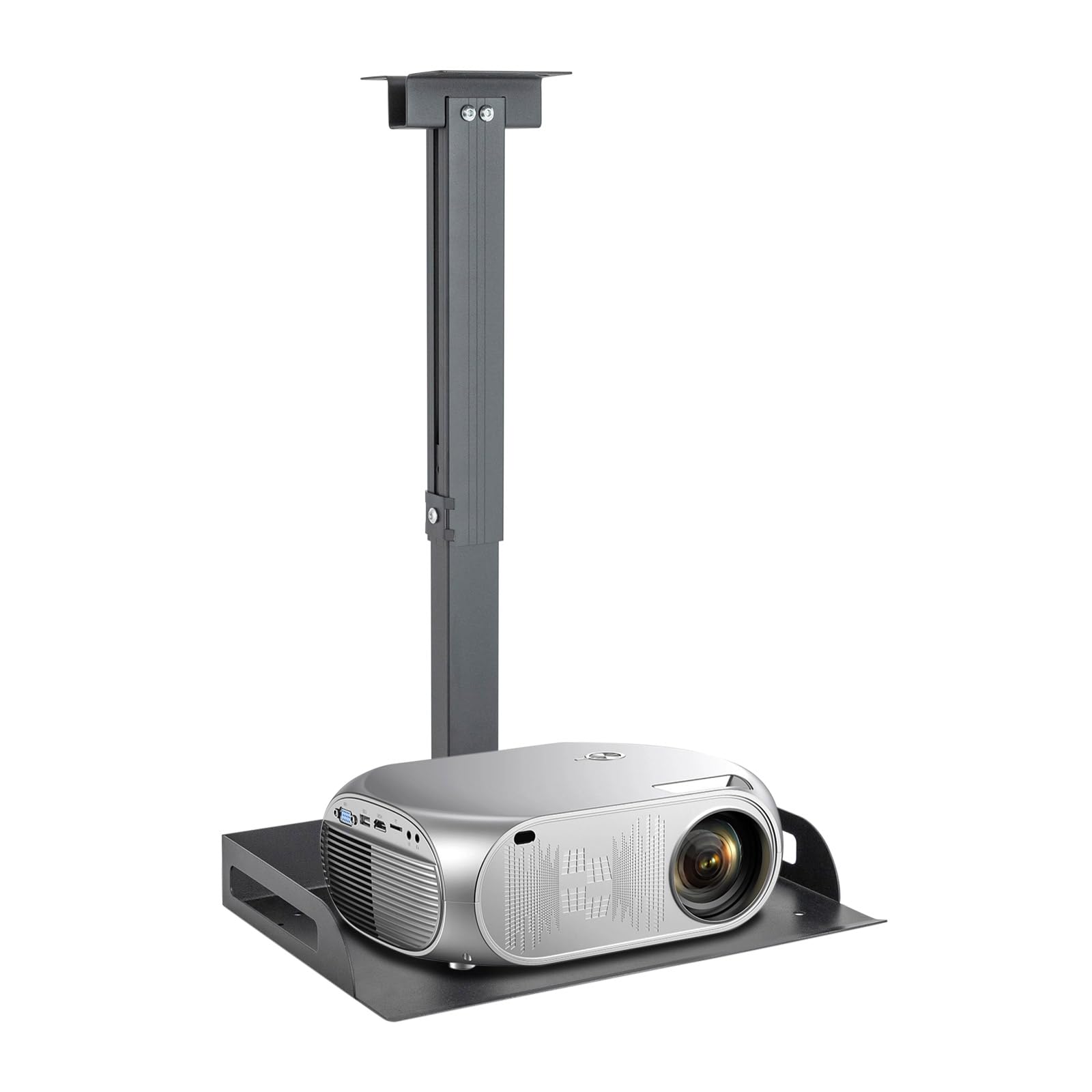 Supporto da soffitto per proiettore, supporto da soffitto per proiettore, supporto universale regolabile in altezza, proiettore proiettore per proiettori, videocamere, router (nero)