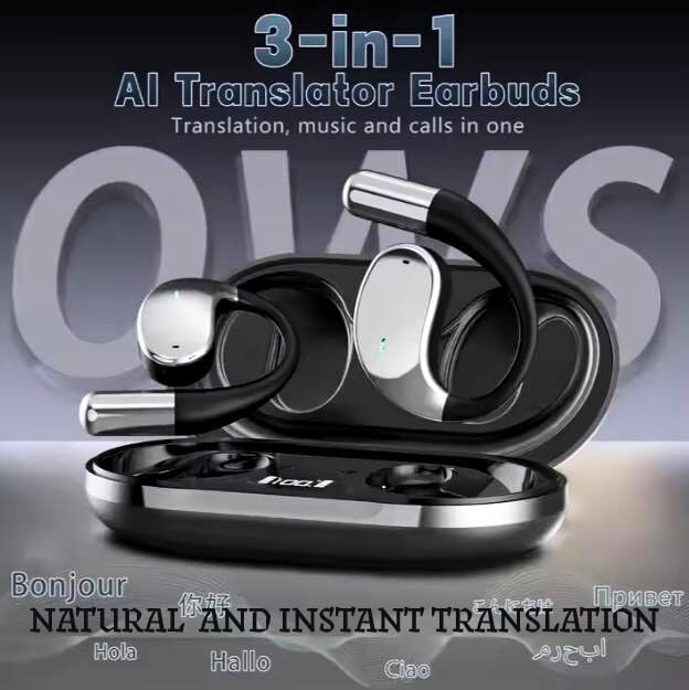 AI Translation Earbuds Real time, 144 Languages Translation Earbuds, Translator Device for Travel Business Learning, Black with Free APP for iOS and Android, 3-in-1 Translation Headphones. - Image 4