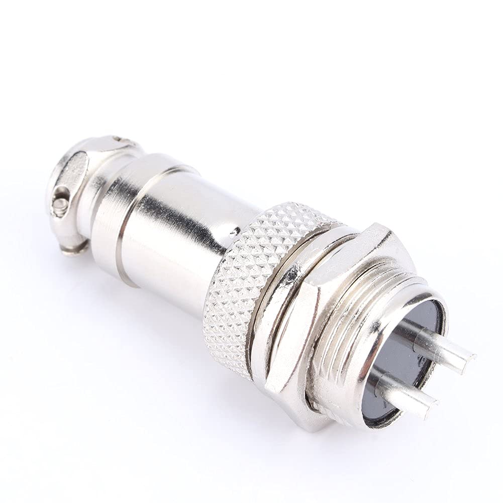 Set Connettore Aviazione Spina 2 Pin GX16 Connettore del Cavo di Aviazione Metallo a Vite Maschio, Connettore 2 pin Maschio Femmina
