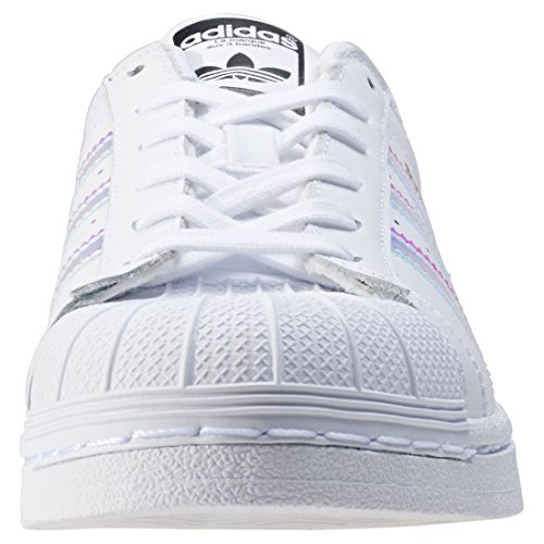 adidas superstar gs trainers white silver holographic